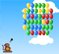 لعبة القرد والبالونات